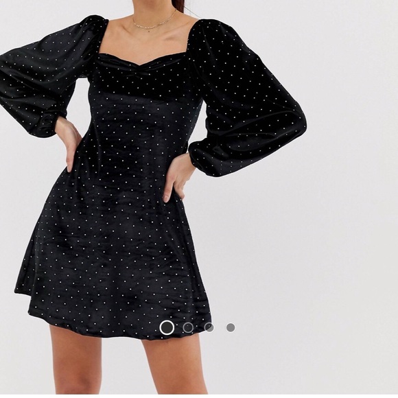 ASOS Curve Velvet Gold Studded Dress - Picture 7 of 7